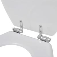 VidaXL Toiletbril soft-close simpel ontwerp mdf wit - thumbnail