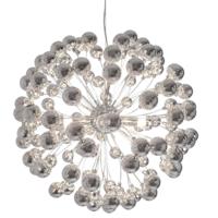 hanglamp zilver &apos;Caroll&apos; By Rydens E14 fitting met lichtbronnen glas modern 580mm - thumbnail