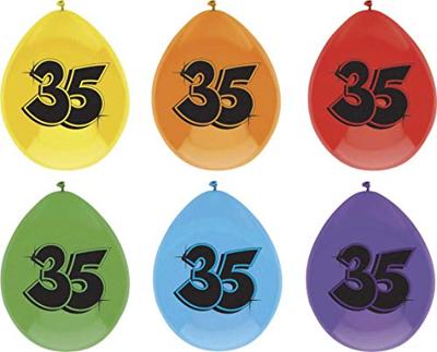 Ballonnen 35 jaar mix kleuren (8st)