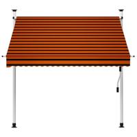 Luifel handmatig uittrekbaar 200 cm oranje en bruin - thumbnail