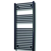 Elektrische Design Radiator Sanicare Plug & Play 111,8x60 cm Mat Zwart 730 Watt Met Chroom Thermostaat Links - thumbnail