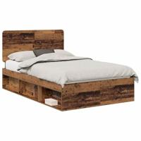 Bedframe met hoofdeinde Oudhout 120 x 190 cm Massief grenenhout - thumbnail