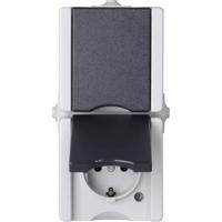 Kopp 947556008 proAQA Compleet Wandcontactdoos met randaarde en klapdeksel spatwaterdicht Grijs 1 stuk(s) - thumbnail