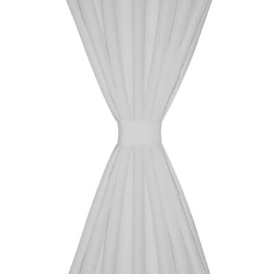 VidaXL Micro-satijnen gordijnen met ringen 140 x 175 cm 2 stuks (creme)