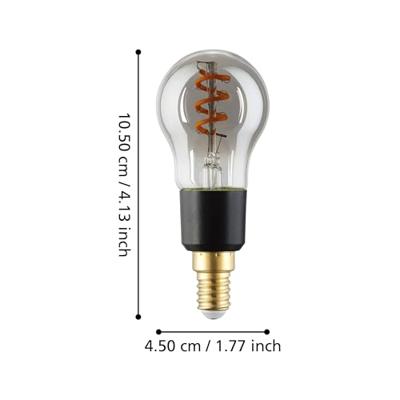 EGLO Ledlamp e14 kogel connect.z - 150lm - dimbaar - 2000k - smoke (p45)