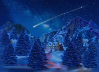 Achtergrond canvas led vallende ster 76x56 cm My Village - My village - thumbnail