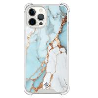 iPhone 12 Pro Max shockproof hoesje - Marmer lichtblauw - thumbnail
