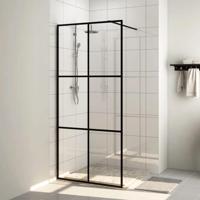 Inloopdouchewand 80x195 cm ESG-glas transparant en zwart - thumbnail