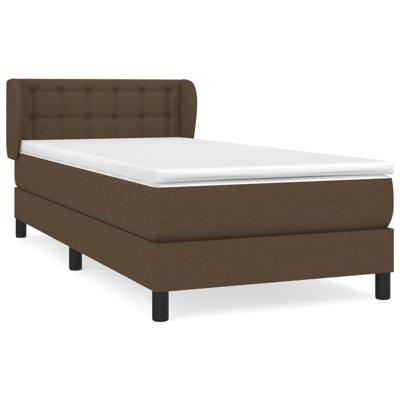 Boxspring met matras stof donkerbruin 140x200 cm - thumbnail