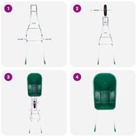 VidaXL Kruiwagen 90 l 150 kg gegalvaniseerd staal en kunststof groen - thumbnail