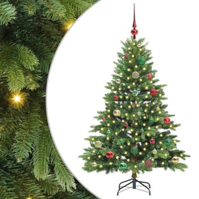 Kunstkerstboom met 150 LED met standaard Groen 150 cm PE en PVC Kunstkerstboom met 150 LED met standaard Groen 150 cm PE en PVC