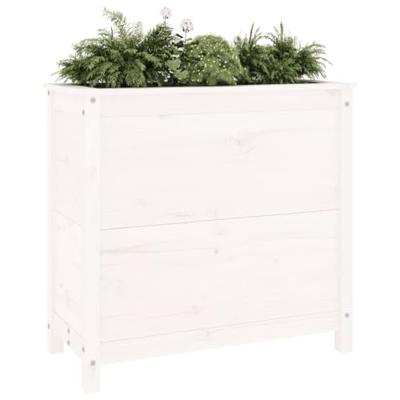 VidaXL Plantenbak 82,5x40x78 cm massief grenenhout wit