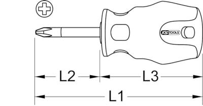 KS Tools 159.1026 1591026 Kruiskop schroevendraaier PH 2 DIN ISO 8764 - thumbnail