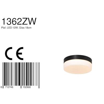 Steinhauer Plafondlamp Ikaro Ø 18 cm IP44 zwart