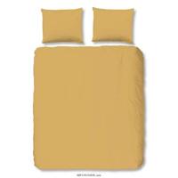 HIP Dekbedovertrek "uni dessin" - Oker - (240x200/220 cm) - Katoen Satijn - thumbnail