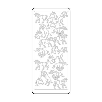 Vaessen Creative • sticker 10x23cm 10pcs goud paarden