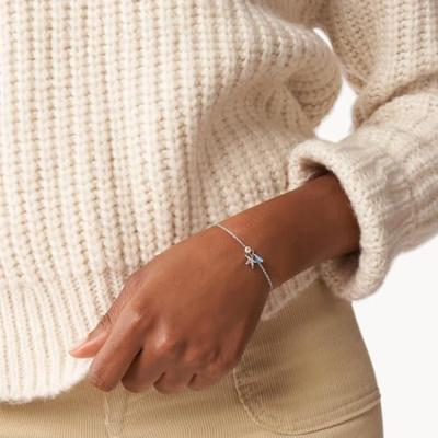 Fossil JFS00572040 Armband zilver-parel blauw-wit Fossil JFS00572040 Armband zilver-parel blauw-wit