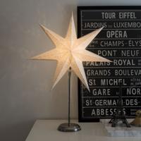 Konstsmide 2996-230 Kerstster Gloeilamp, LED Wit, Zilver Uitgestanst motief, Schakelaar - thumbnail