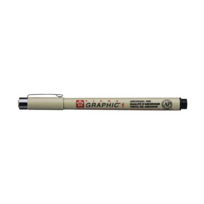 Fineliner sakura pigma graphic 1 1.0mm zwart Fineliner sakura pigma graphic 1 1.0mm zwart