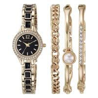 Anne Klein AK/3396BKST Dames Horloge en Armbandset 23mm 3ATM - thumbnail