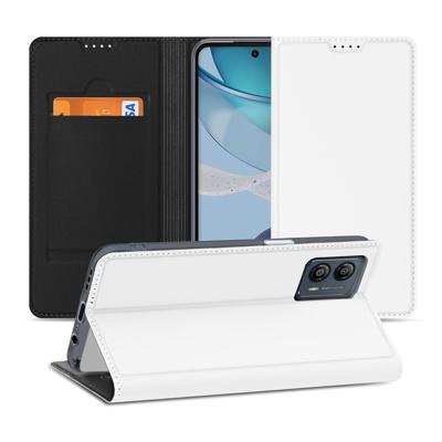 Stand Case Hoesje voor de Motorola Moto G53 Wit met Pashouder Stand Case Hoesje voor de Motorola Moto G53 Wit met Pashouder