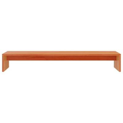 Monitorstandaard 100x27x15 cm massief grenenhout wasbruin