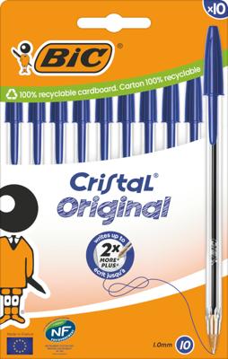 Set Balpennen Bic Cristal Original 516352 Blauw (10 Stuks) - thumbnail