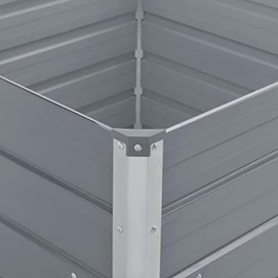 VidaXL Plantenbak verhoogd 100x100x45 cm gegalvaniseerd staal grijs