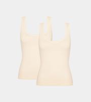 2-pack dames hemden GO brede band - Biologisch katoenen dames onderhemd - Ronde hals - thumbnail