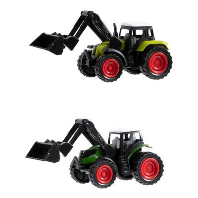 Tractor met voorlader pull-back 11cm