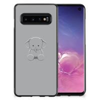 Samsung Galaxy S10 | Bumper Hoesje | Grijs Baby Olifant - thumbnail