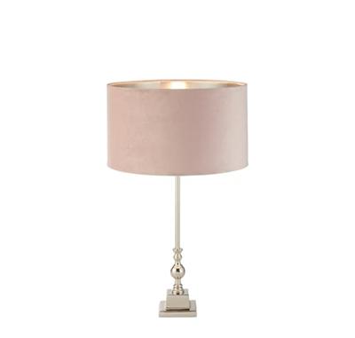 Searchlight Tafellamp chroomWhitby met roze kap - eu81214PI
