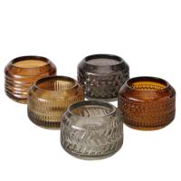 Boltze Home Theelichthouder glas bruintinten 6x8cm - thumbnail