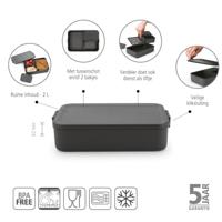 Brabantia Make & Take Bento Lunchbox L Donkergrijs - thumbnail