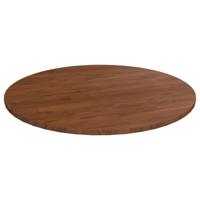 Tafelblad rond 90x1,5 cm bewerkt massief eikenhout donkerbruin - thumbnail