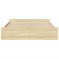 Bedframe met lades bewerkt hout sonoma eikenkleurig 200x200 cm - thumbnail