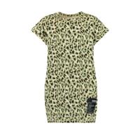 CoolCat Junior T-shirtjurk Deborah met all over print groen/zwart - thumbnail