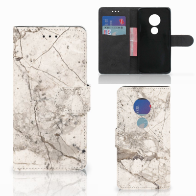 Motorola Moto G7 Play | Bookcase | Marmer Beige