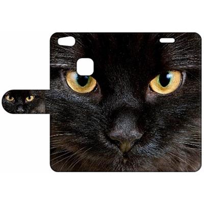 Huawei P10 Lite | Telefoonhoesje | Met pasjeshouder | Zwarte Kat