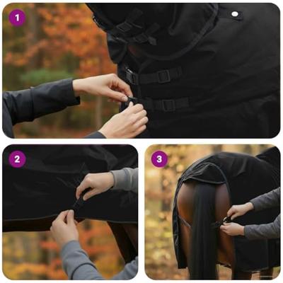 VidaXL Paardendeken donkergroen en zwart 95 cm polyester