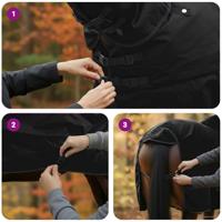 VidaXL Paardendeken donkergroen en zwart 95 cm polyester - thumbnail