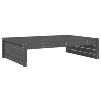 Tuinvoetenbank 120x80 cm massief grenenhout grijs - thumbnail