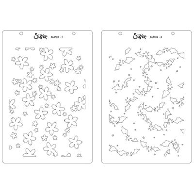 Sizzix • cosmopolitan stencil a5 petals adornment 2pcs