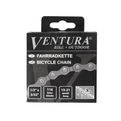 Ventura ketting fd1002a - 6/7sp - 1/2 x 3/32" - 116 schakels - grijs