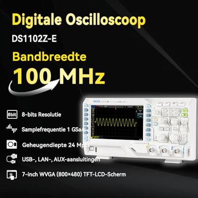 Rigol DS1102Z-E Digitale oscilloscoop 100 MHz 2-kanaals 1 GSa/s 24 Mpts 8 Bit Digitaal geheugen (DSO) 1 stuk(s) Rigol DS1102Z-E Digitale oscilloscoop 100 MHz 2-kanaals 1 GSa/s 24 Mpts 8 Bit Digitaal geheugen (DSO) 1 stuk(s)