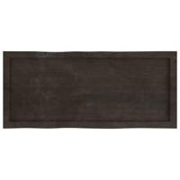 Tafelblad natuurlijke rand 100x40x6 cm eikenhout donkerbruin - thumbnail