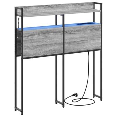 Hoofdbord met plank met opslag Grijs sonoma 100 cm Bewerkt hout