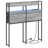 Hoofdbord met plank met opslag Grijs sonoma 100 cm Bewerkt hout - thumbnail