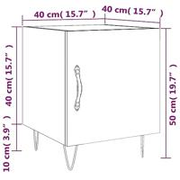 Nachtkastjes 2 st 40x40x50 cm bewerkt hout betongrijs - thumbnail
