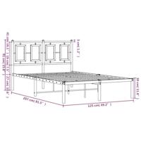 Bedframe met hoofdbord metaal zwart 120x200 cm - thumbnail